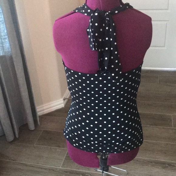 Black and white polka dot halter - Picture 3 of 4